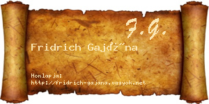 Fridrich Gajána névjegykártya